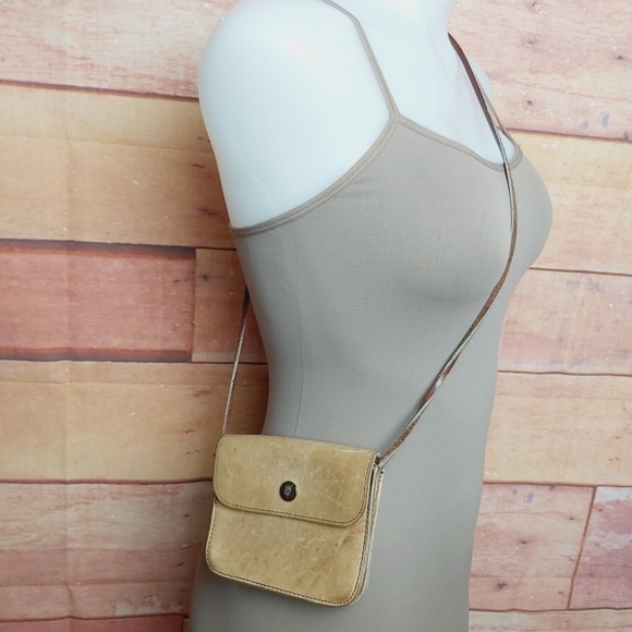 VINTAGE crossbody distress leather mini purse - Picture 1 of 6